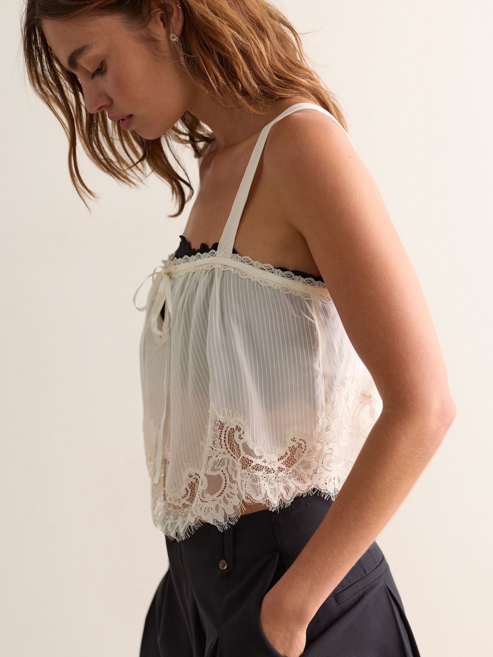 NWT Free People Alma Cami in Ivory As Sample - Picture 2 of 5